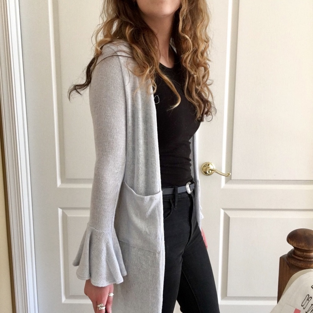 Baby Blue Bell Sleeve Cardigan from Francesca's